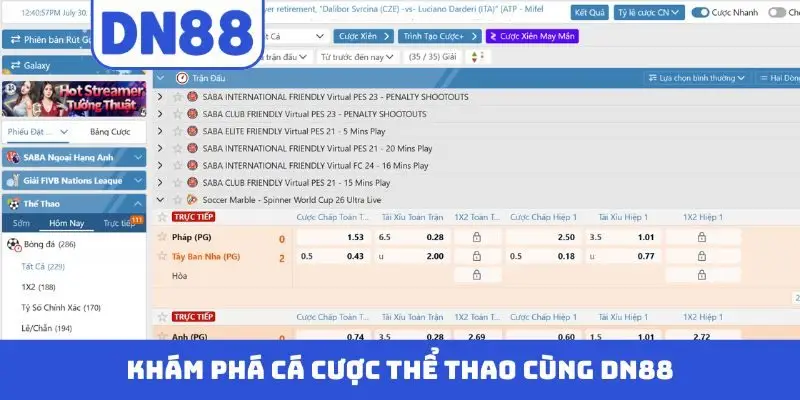 Khám phá cá cược thể thao cùng DN88